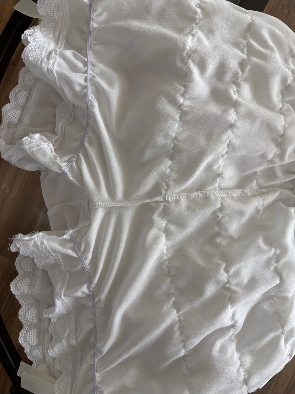 White Ruffle Layered Women’s Shorts - Picture 3 of 3